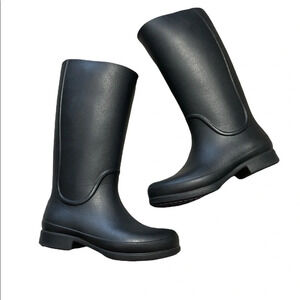 CROCS Tall Wellie Rain Boots Rubber Black Pull On Black Women’s 5 or Juniors 3